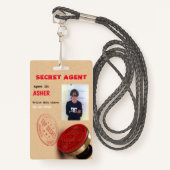 Spy Party Secret Agent Badge (Voorkant met draagriem)