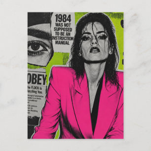 Spycamera's zijn overal Dystopie 1984 Collage Briefkaart