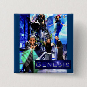 SQ "Genesis"-Button - Logo van Xavier Vierkante Button 5,1 Cm