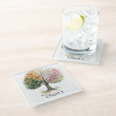 SQ GLASS ONDERZETTERS 4 SEASON TREE DOUANNAAM (Schuin)