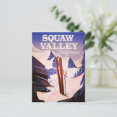 Sqaw Valley California reisposter. Briefkaart (Staand voorkant)