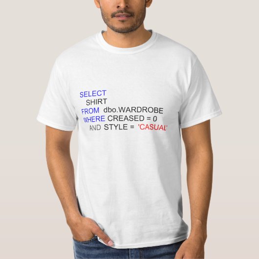 SQL Computer Programming T-Shirt (Voorkant)