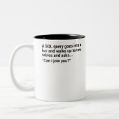 SQL Database Joke Tweekleurige Koffiemok (Links)
