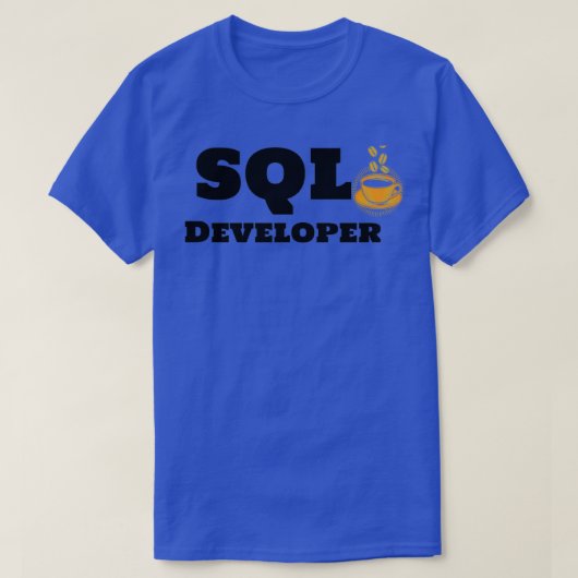SQL Developer en Coffee T-shirt (Design voorkant)
