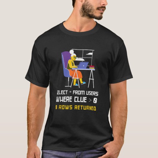 SQL Programming Joke Developer DBA IT Merch SQL T-shirt (Voorkant)