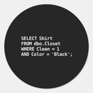 SQL voor programmeur Humor programmeren Ronde Sticker