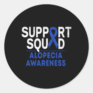 Squad Alopecia Awareness Blue als lintkrijger Ronde Sticker