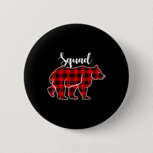 Squad Beer Rood Geruite Kerst Kleding Matchende Fa Ronde Button 5,7 Cm