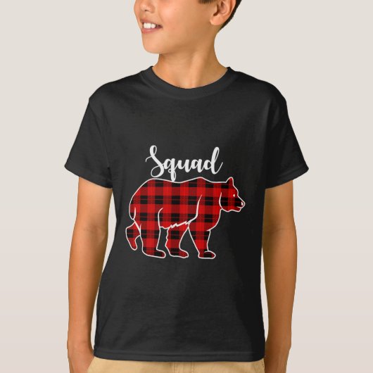 Squad Beer Rood Plaid Kerstkostuum Matching Fa T-shirt (Voorkant)
