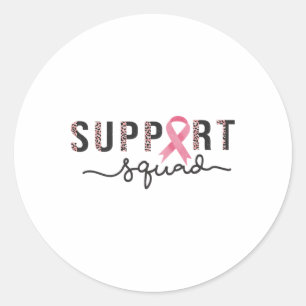 Squad Borstkanker Bewustzijn Leopard Roze Lint Ronde Sticker