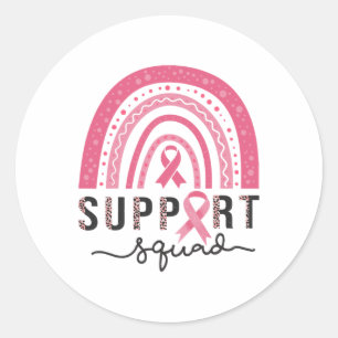 Squad Borstkanker Bewustzijn Leopard Roze Regenboo Ronde Sticker