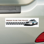 Squad Checkerband "Proud to be the Police" Bumpersticker (Op auto)