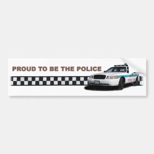 Squad Checkerband "Proud to be the Police" Bumpersticker (Voorkant)