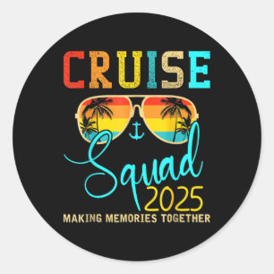 Squad Crew Cruise 2025 Zomervakantie Matching Fa Ronde Sticker