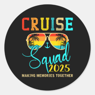 Squad Crew Cruise 2025 Zomervakantie Matching Fa Ronde Sticker
