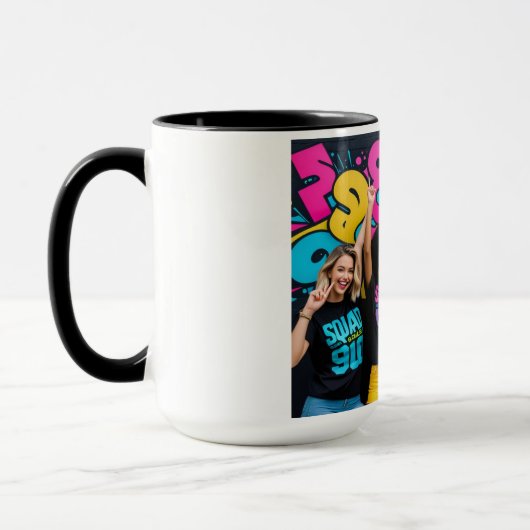 Squad Doelen 90s Retro Esthetisch Zwart Mok (Links)