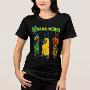 Squad Geesten Grappig Halloween Eend Pompoen Spook Tri-Blend Shirt