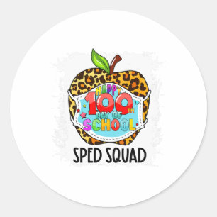 Squad Gelukkige 100ste Dag Van School Gezichtsmask Ronde Sticker