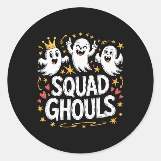 Squad Ghosts komt overeen met grappige Halloween 1 Ronde Sticker (Voorkant)