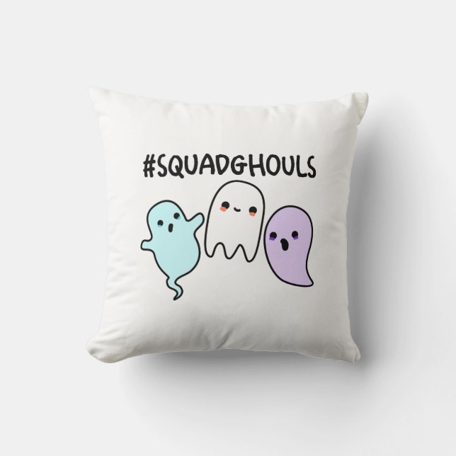 Squad Ghouls Funny Halloween Ghost Pun Kussen (Voorkant)