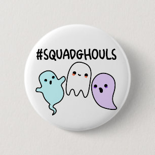 Squad Ghouls Grappige Halloween Geest Punt Ronde Button 5,7 Cm