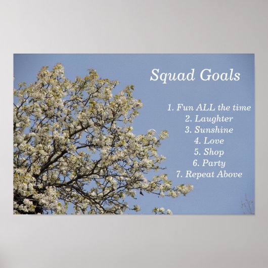 Squad Goals, Fun, Party, Love, Cool Poster (Voorkant)