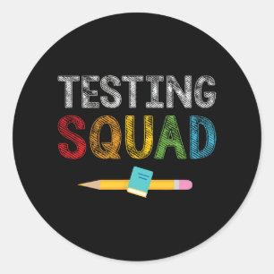 Squad Kostuum Test Dag Leraar Student Ronde Sticker