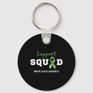 Squad Mental Health Awareness Fun Green Ribbon Sleutelhanger