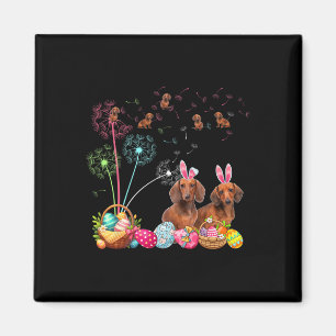 Squad Paaspaar Bunny Teckels Paardenbloemen Hu Magneet
