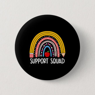 Squad Rainbow Terug naar school Support Teacher Te Ronde Button 5,7 Cm
