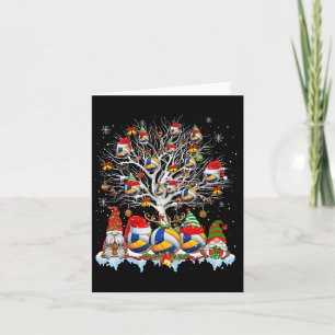 Squad Santa Reindeer Volleybal op Xmas Tree Gnome Kaart
