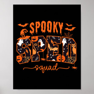 Squad Team Speciaal Onderwijs Leraar Halloween Poster