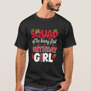Squad van de bes eerste verjaardag meisje aardbei t-shirt