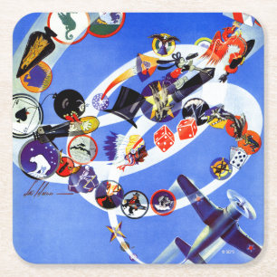 Squadron Insignia Vierkante Kartonnen Onderzetter