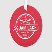 Squam Lake NH gepersonaliseerde stad, naam en anke Ornament (voorkant)