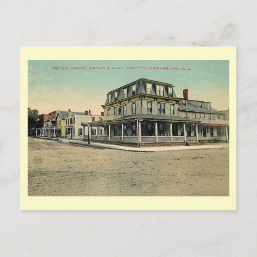 Squan House, Manasquan, New Jersey 1912 Vintage Briefkaart (Voorkant)