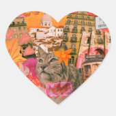 Square 2-inch vierkant, zilver Mylar Stitching, Ir Hart Sticker (Voorkant)