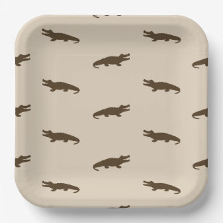 Square Alligator Paper Plates - 9in Papieren Bordje