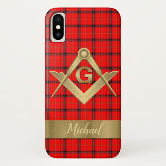 Square and Compass Monogrammed iPhone/iPad case (Achterkant)