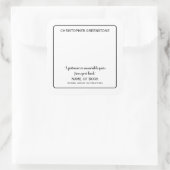 Square Author Signature Black Bookplate Vierkante Sticker (Tas)