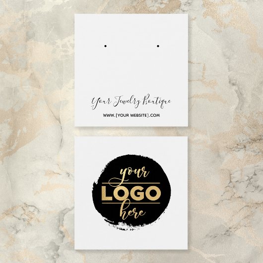 Square Back Logo White Earling-kaart Vierkante Visitekaartjes