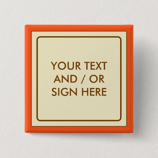 Square Banner beige + je rug. en ideeën Vierkante Button 5,1 Cm (Voorkant)