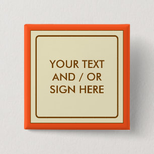 Square Banner beige + je rug. en ideeën Vierkante Button 5,1 Cm