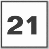 Square Bin-nummer Sticker (Voorkant)