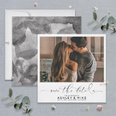Square Black Calligraphy Script Photo Weddenschap Save The Date