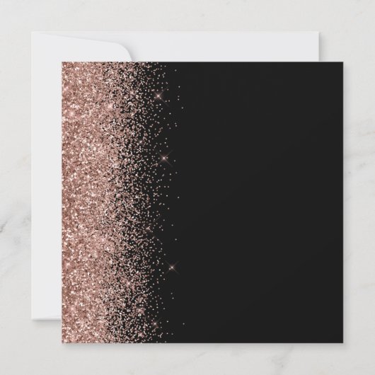 Square Black Roos Gold Save the Date Aankondiging (Achterkant)