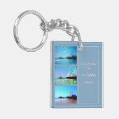 Square Blue Santa Monica Pier Collage Sleutelhanger (Voorkant Links)