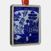 Square Blue Willow Ornament licht je structuur op (Rechts)