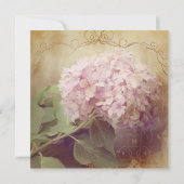 Square  Blush Pink Hydrangea Vintage Wedding Kaart (Achterkant)