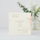 Square Boho Pampas Cream Samen Met Trouwen (Staand voorkant)